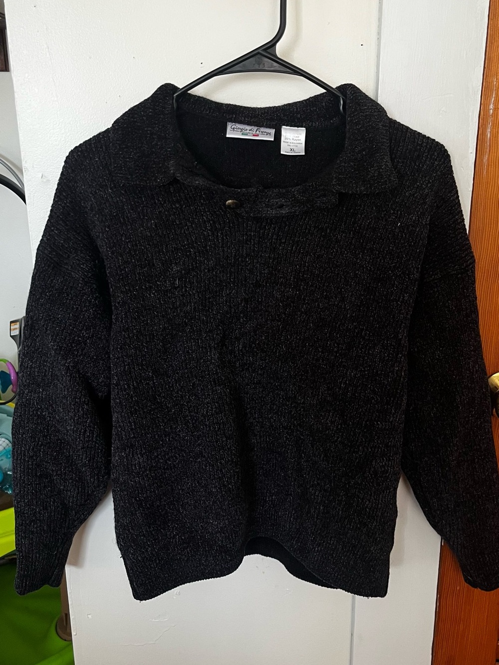 Black Cozy Collar Sweater